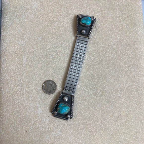 Navajo vintage turquoise watch band - Picture 4 of 4